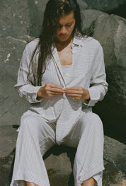 Layla Shirt - Periwinkle Stripe