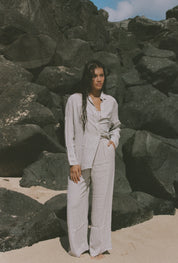 Layla Shirt - Periwinkle Stripe