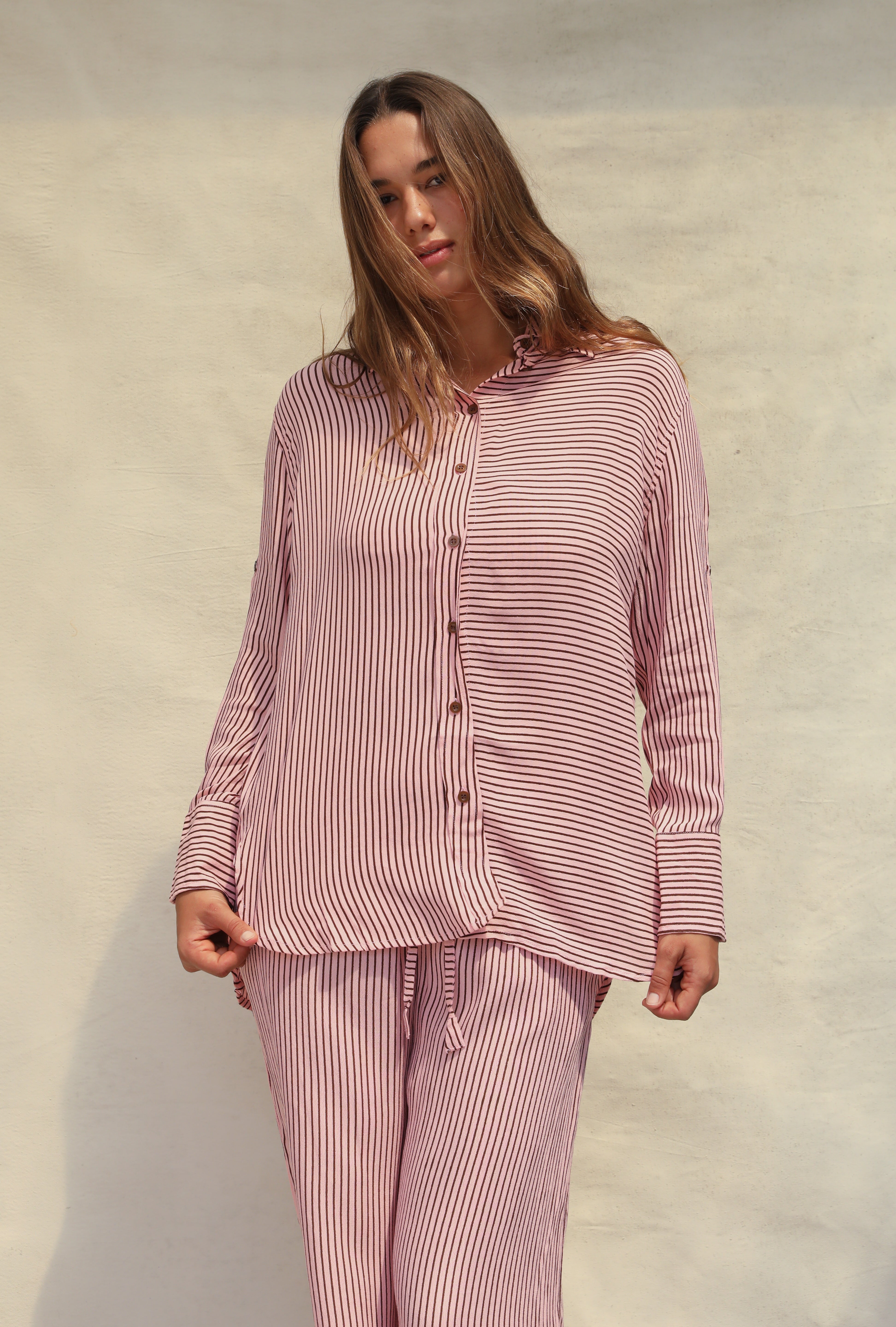Layla Shirt - Azalea Stripe