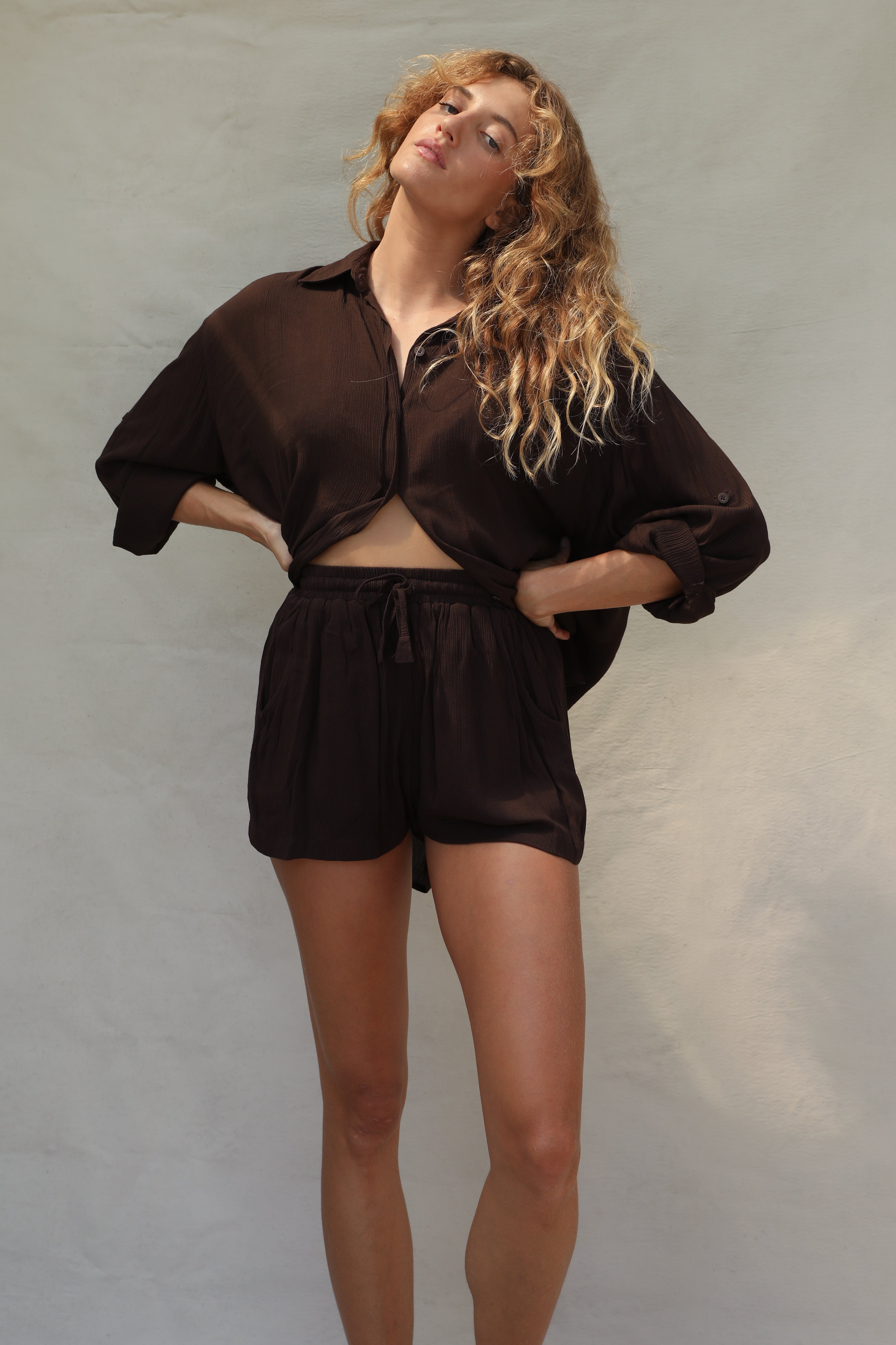 Layla Shirt - Cacao – STONE FOX SWIM