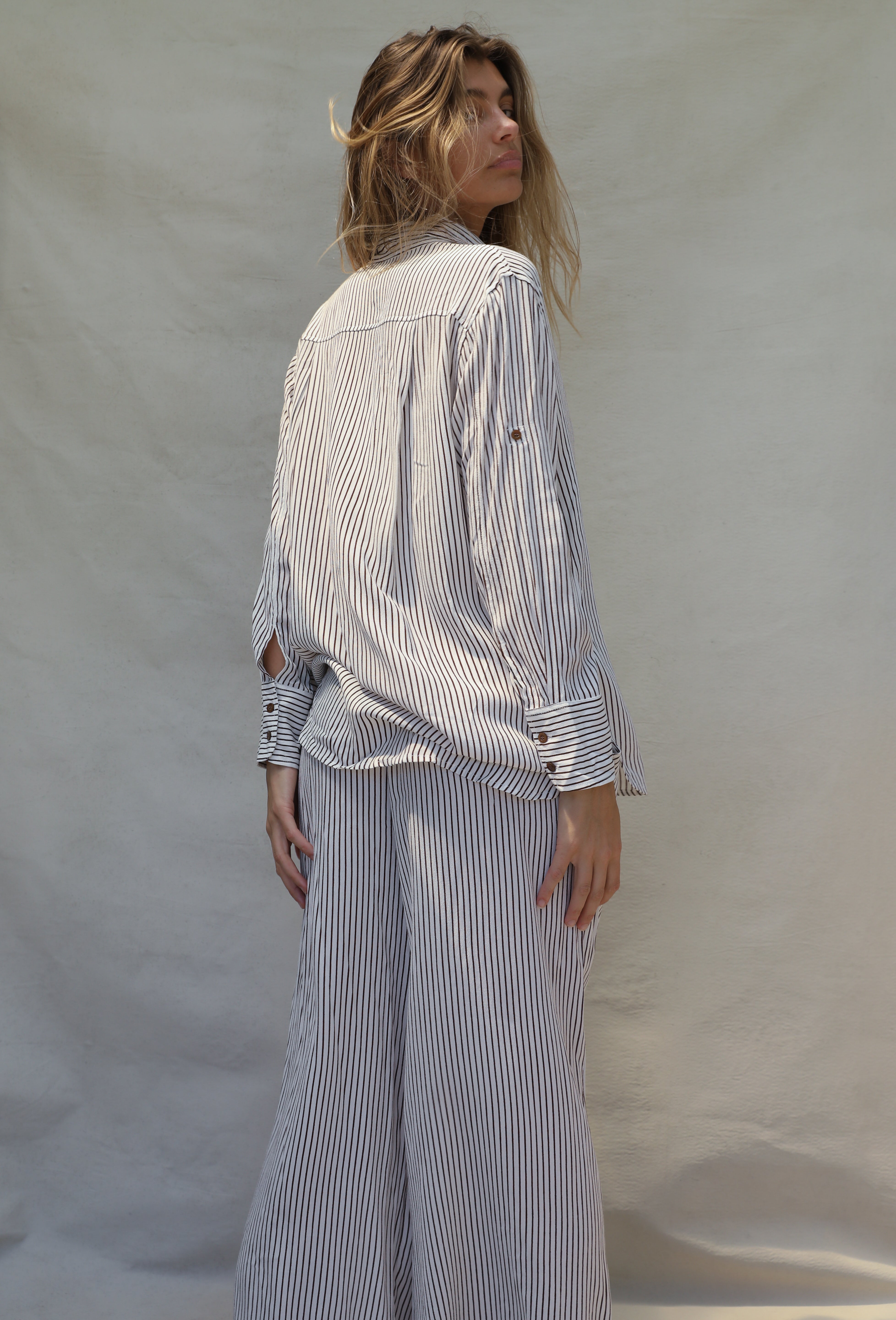 Layla Shirt - Chocolate Stripe
