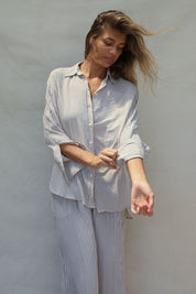 Layla Shirt - Periwinkle Stripe