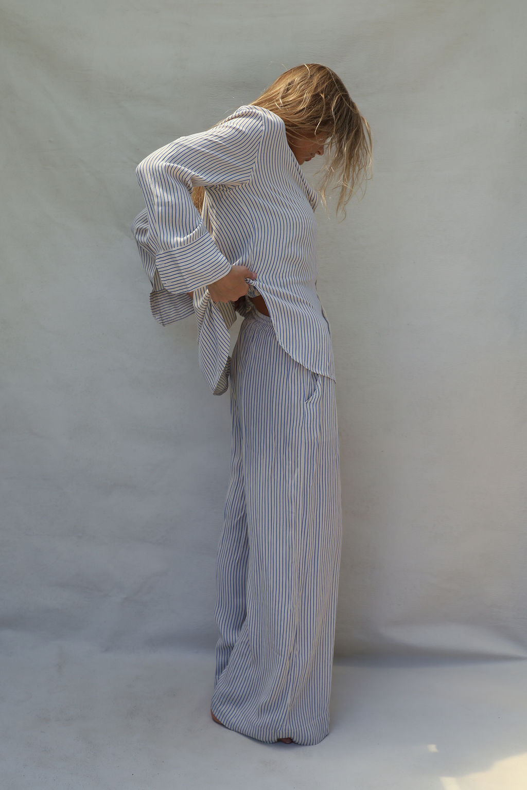 Layla Shirt - Periwinkle Stripe