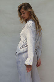 Layla Shirt - Periwinkle Stripe