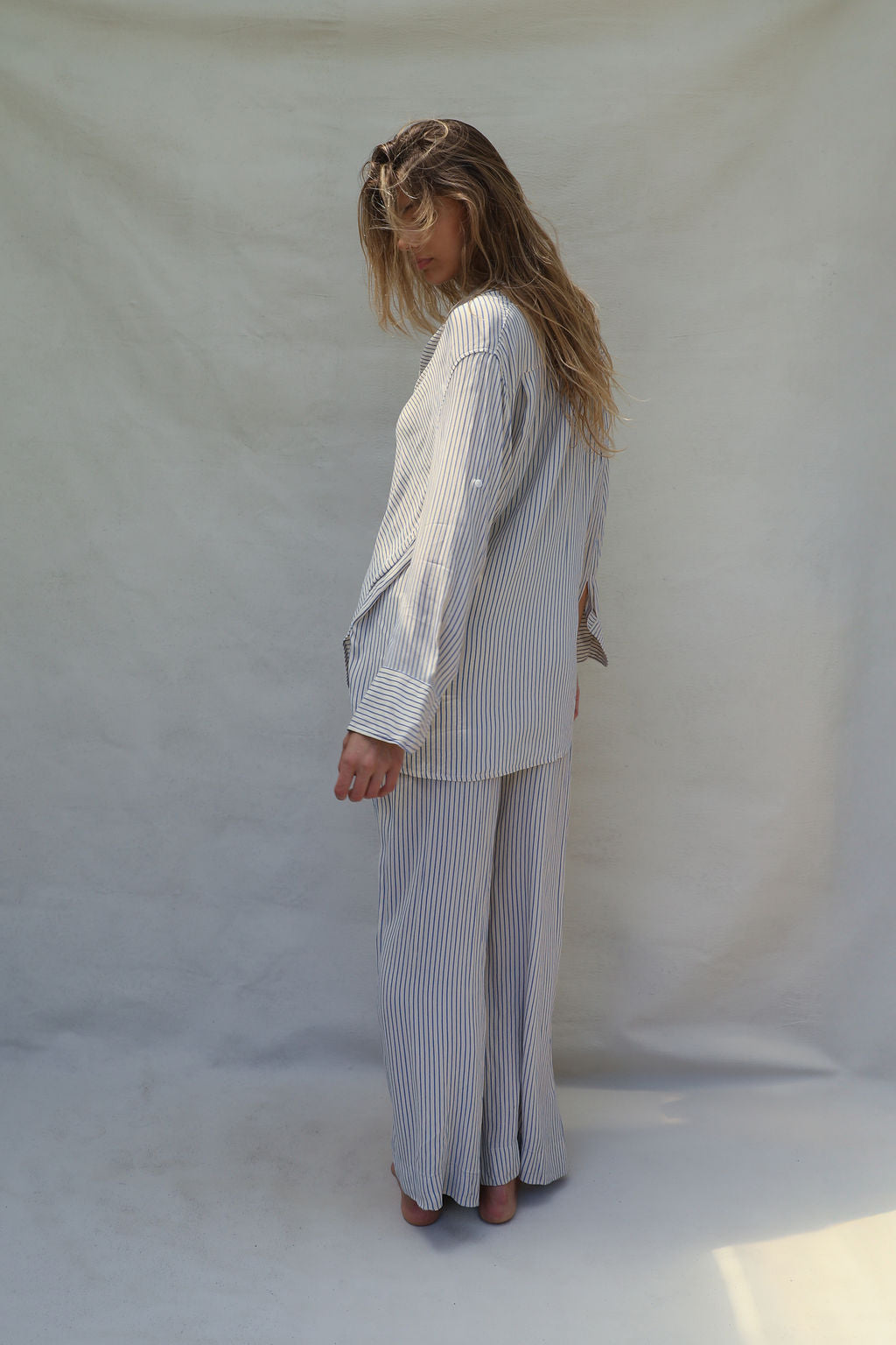 Layla Shirt - Periwinkle Stripe