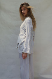 Layla Shirt - Periwinkle Stripe
