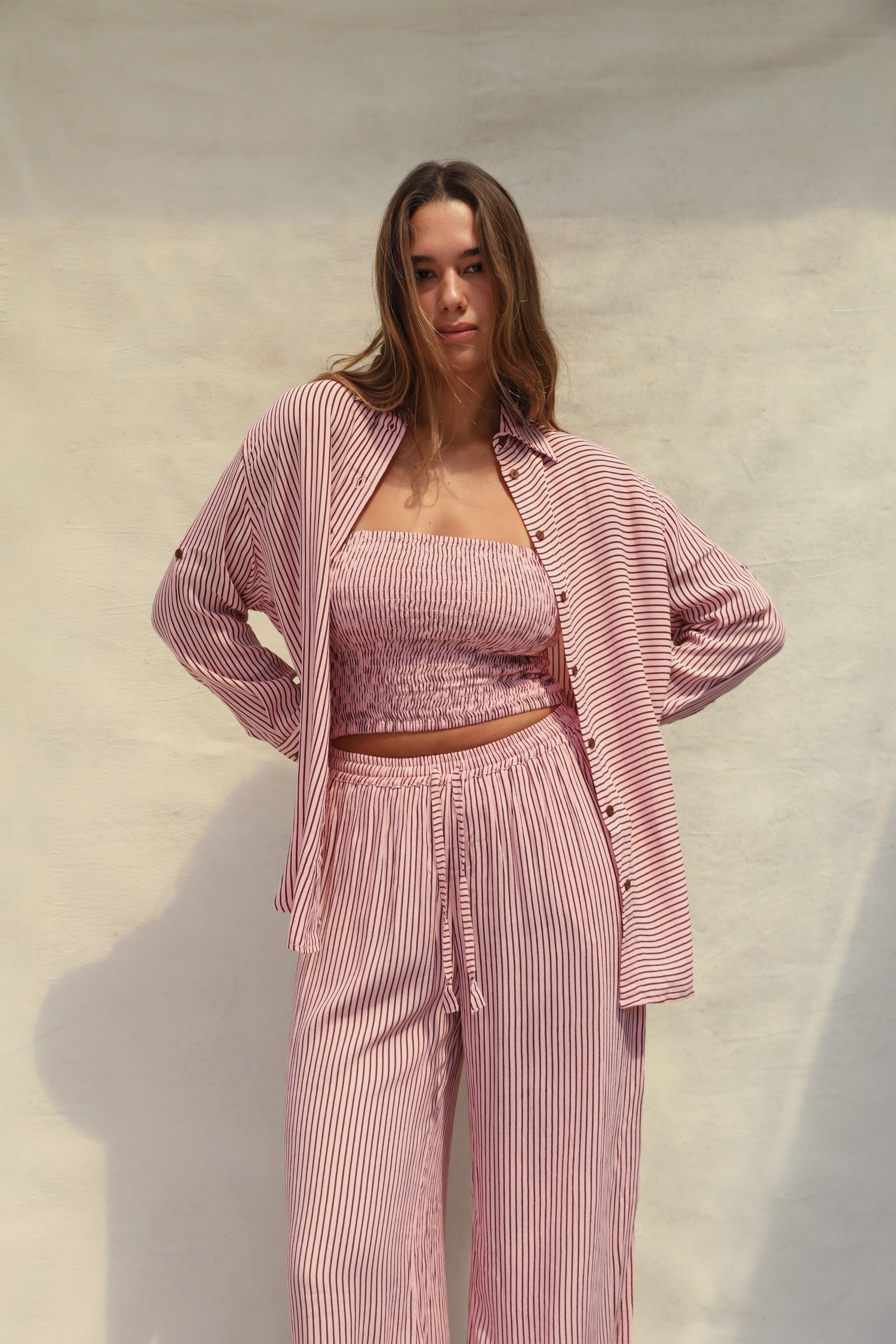 Layla Shirt - Azalea Stripe