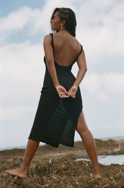 LADY CROCHET KNIT DRESS
