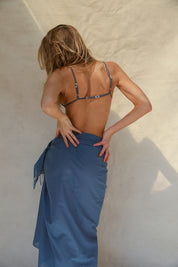 Mira Fringe Pareo - Vintage Indigo