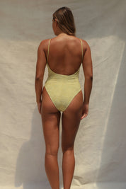 Surya One Piece Swimsuit - Soft Sage Hibiscus Towelling