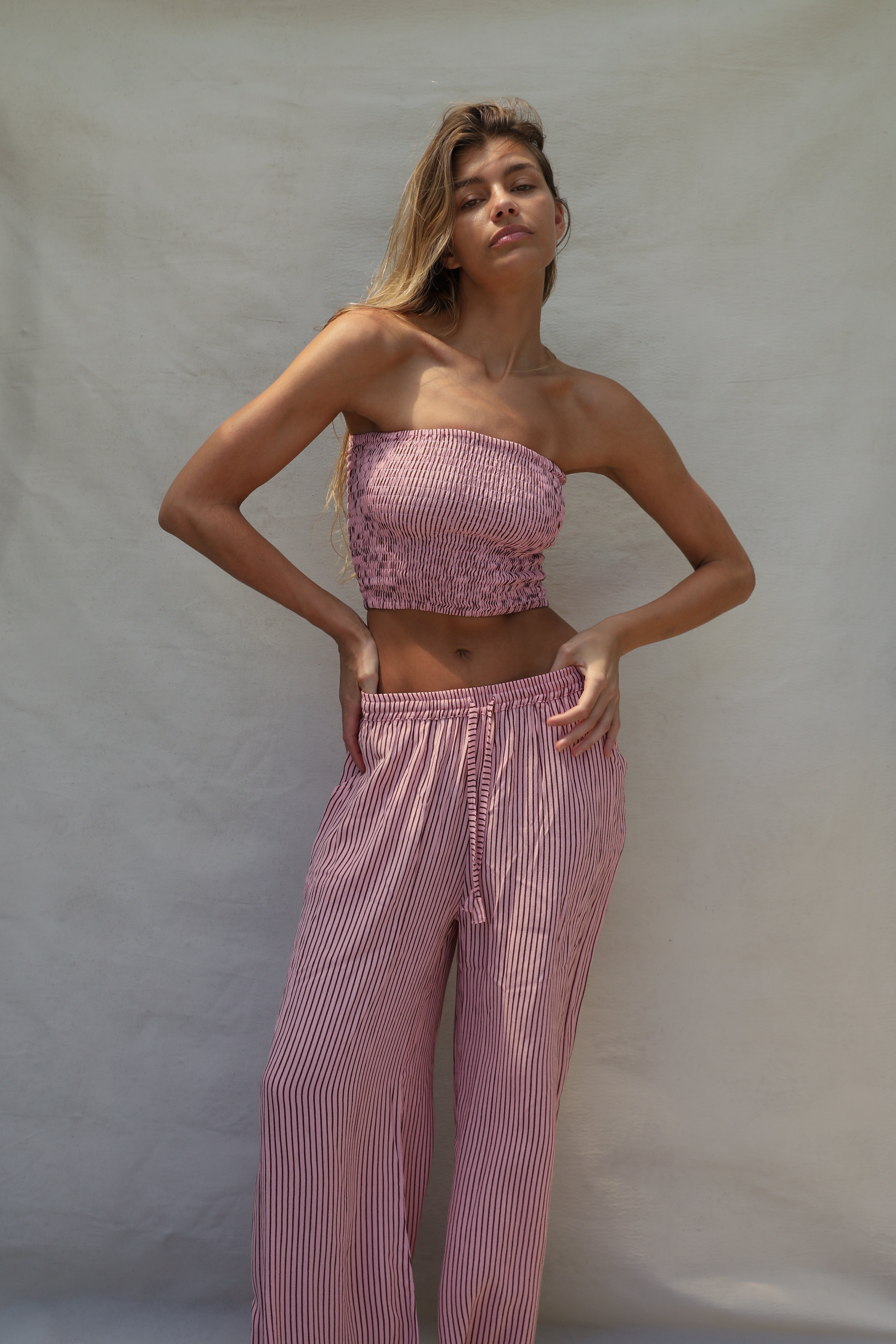 Flora Smocked Tube Top - Azalea Stripe – STONE FOX SWIM