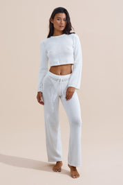 Jude Crochet Pant - White Crochet