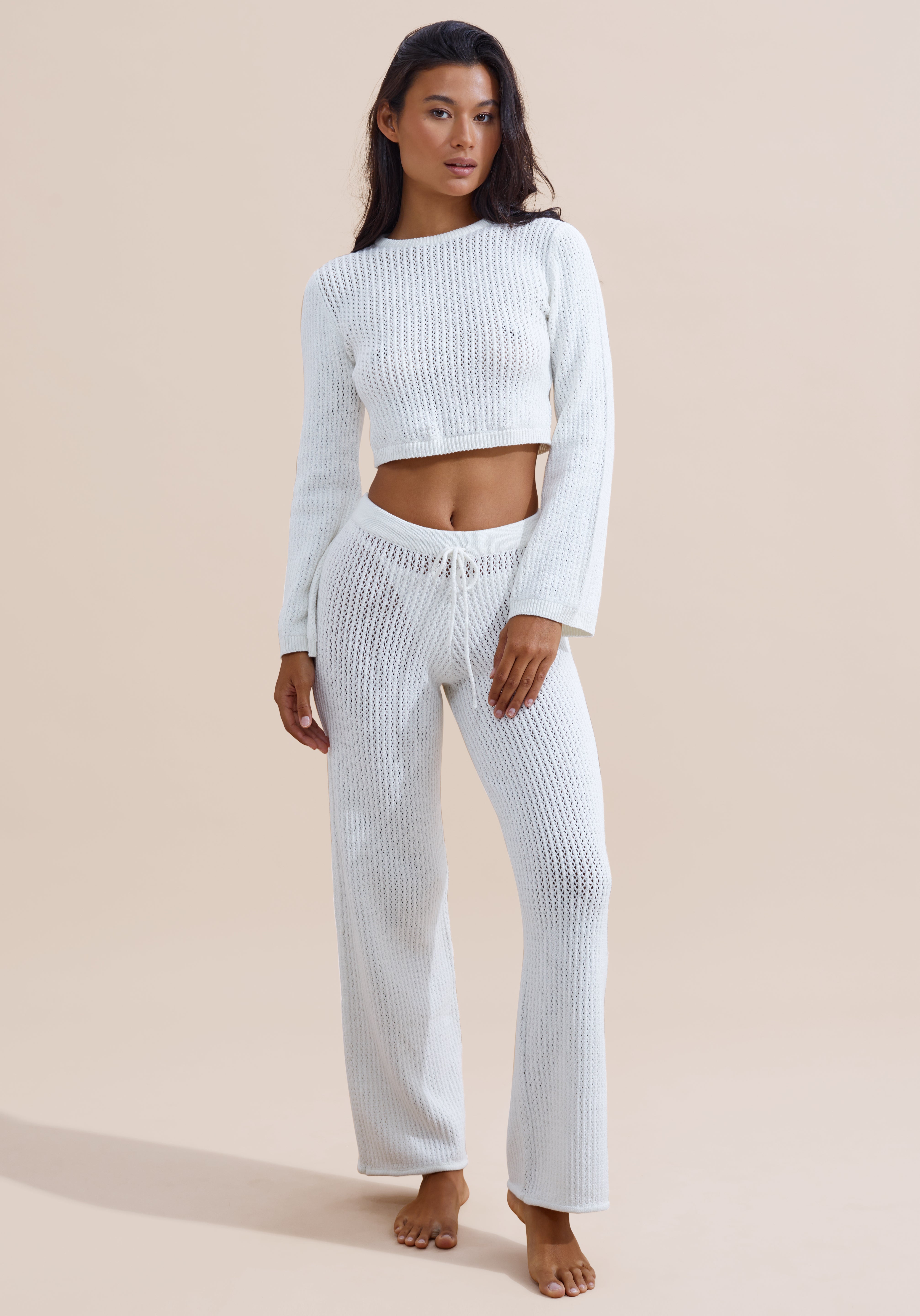 Jude Crochet Pant - White Crochet