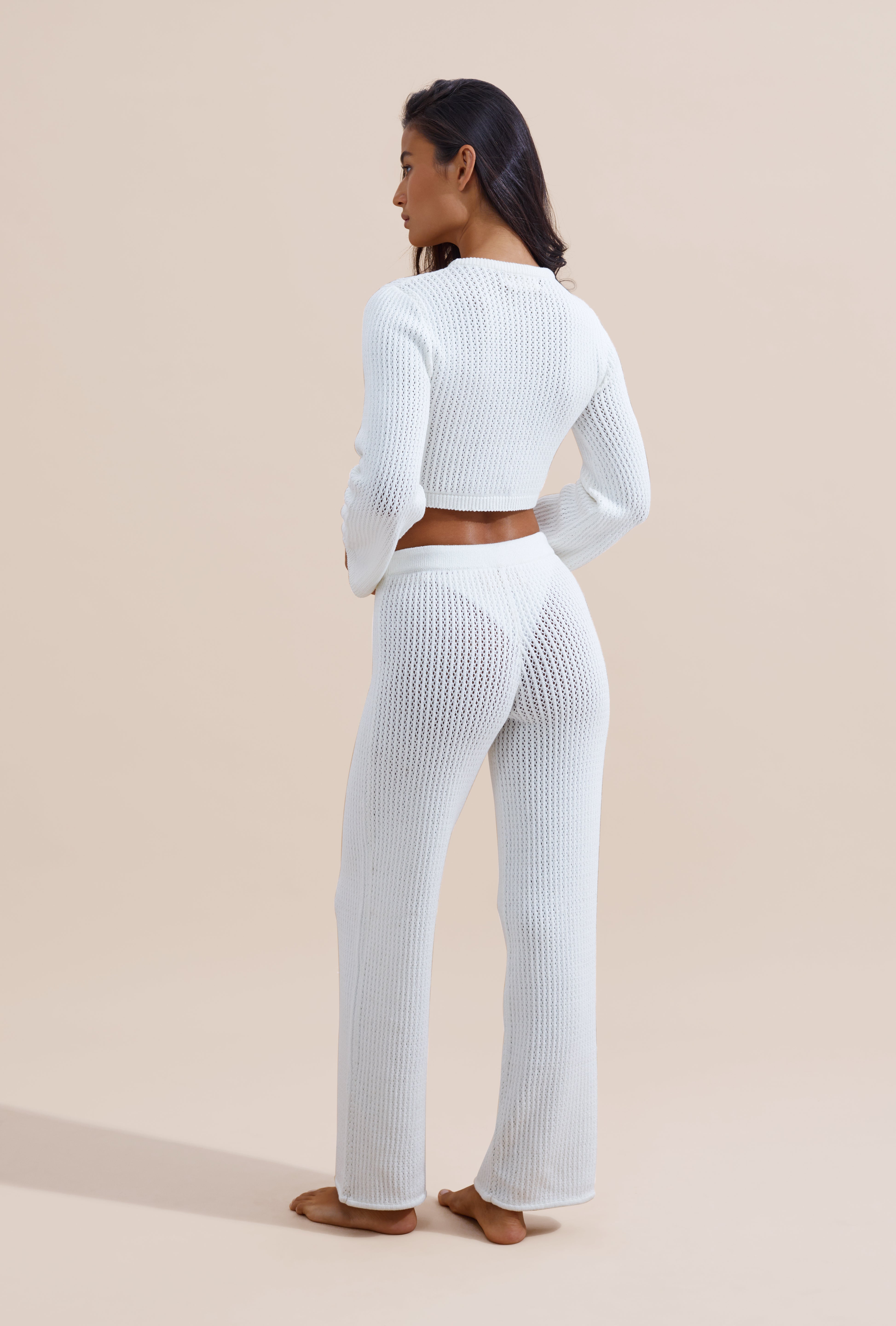 Jude Crochet Pant - White Crochet