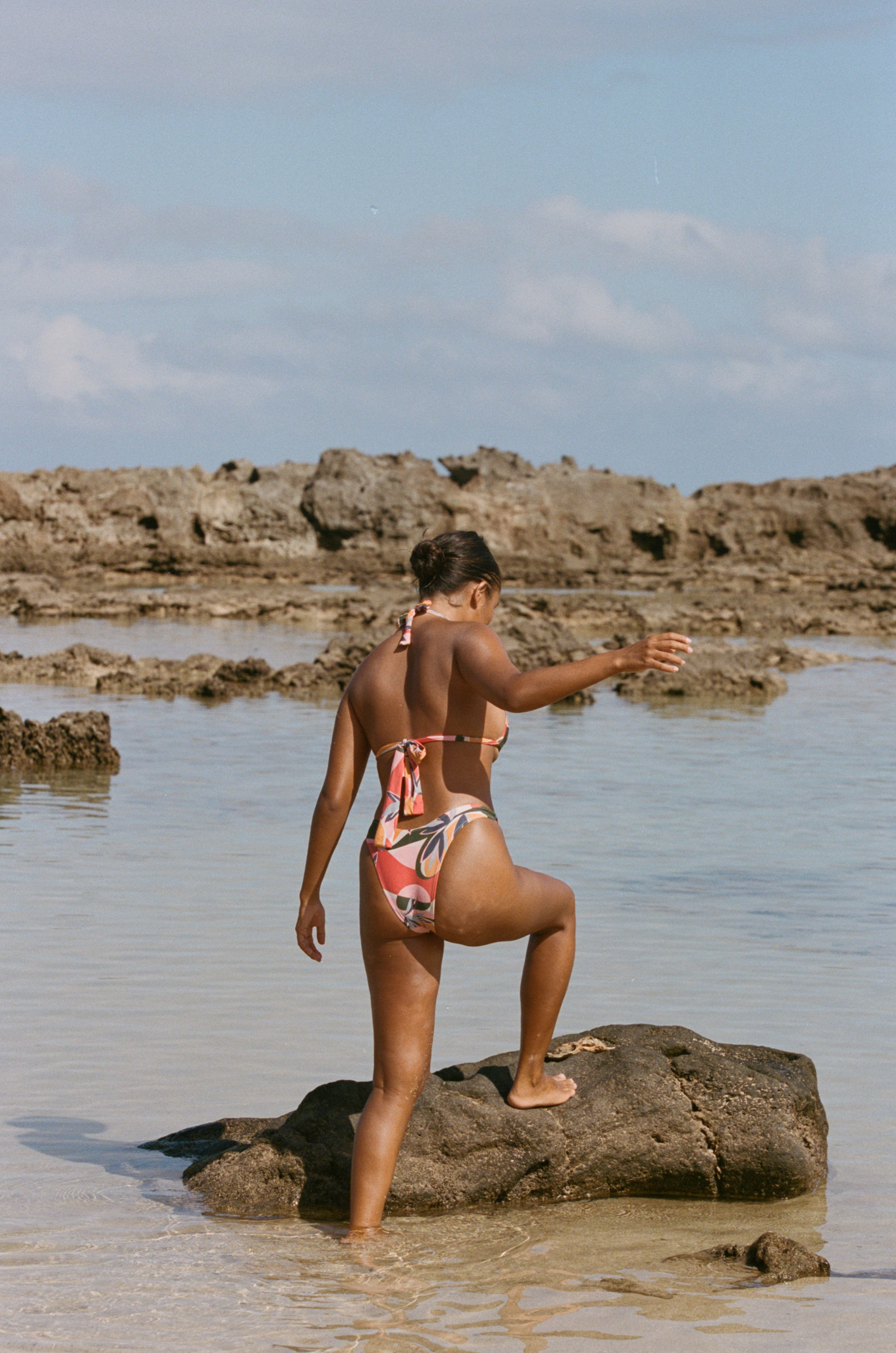 Campaign image model wears Luka Bottom and Rico Top in Botanical