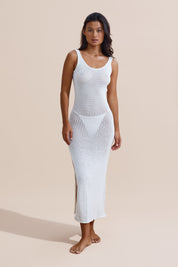 Osaka Crochet Dress - White Crochet