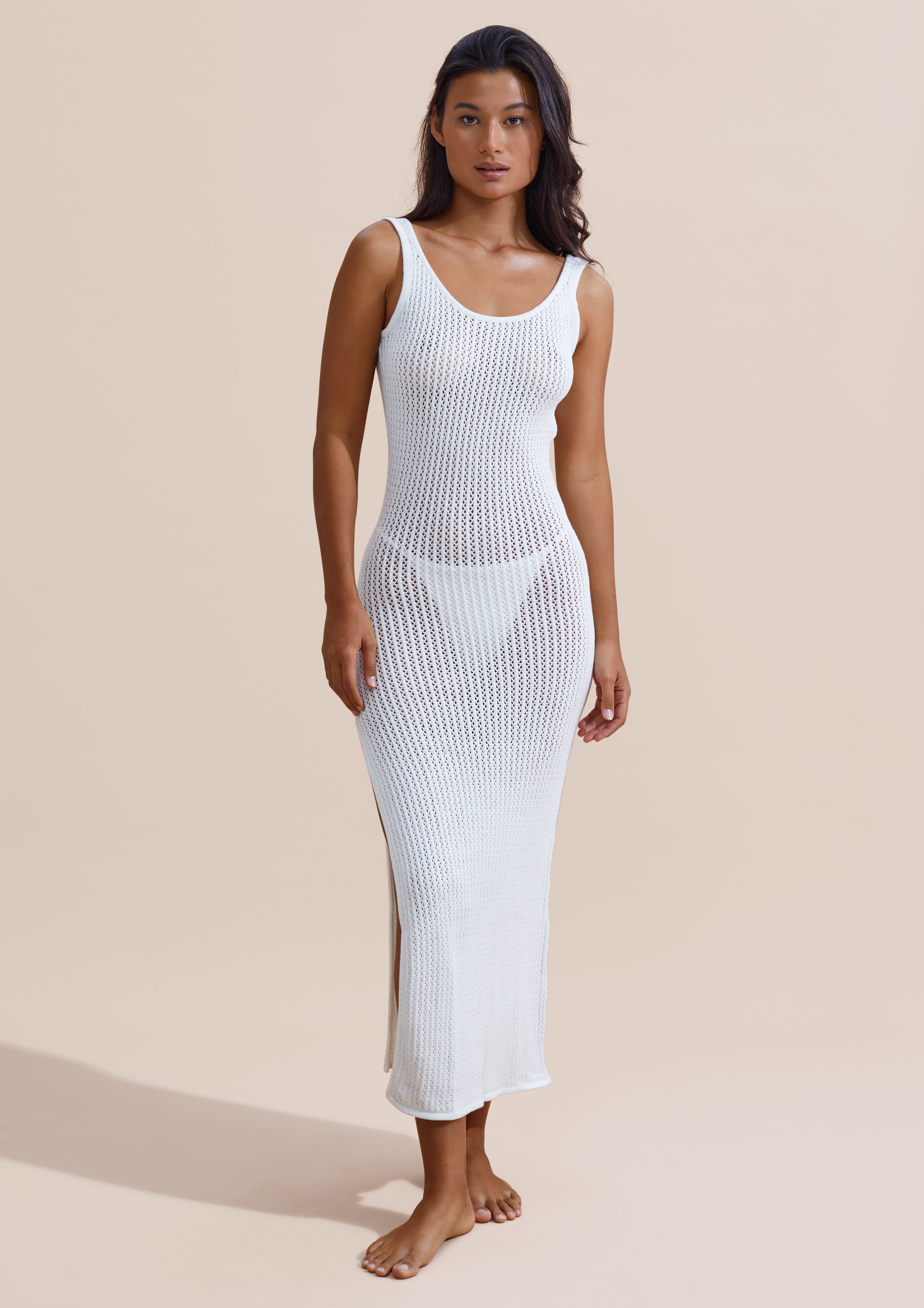 Osaka Crochet Dress - White Crochet