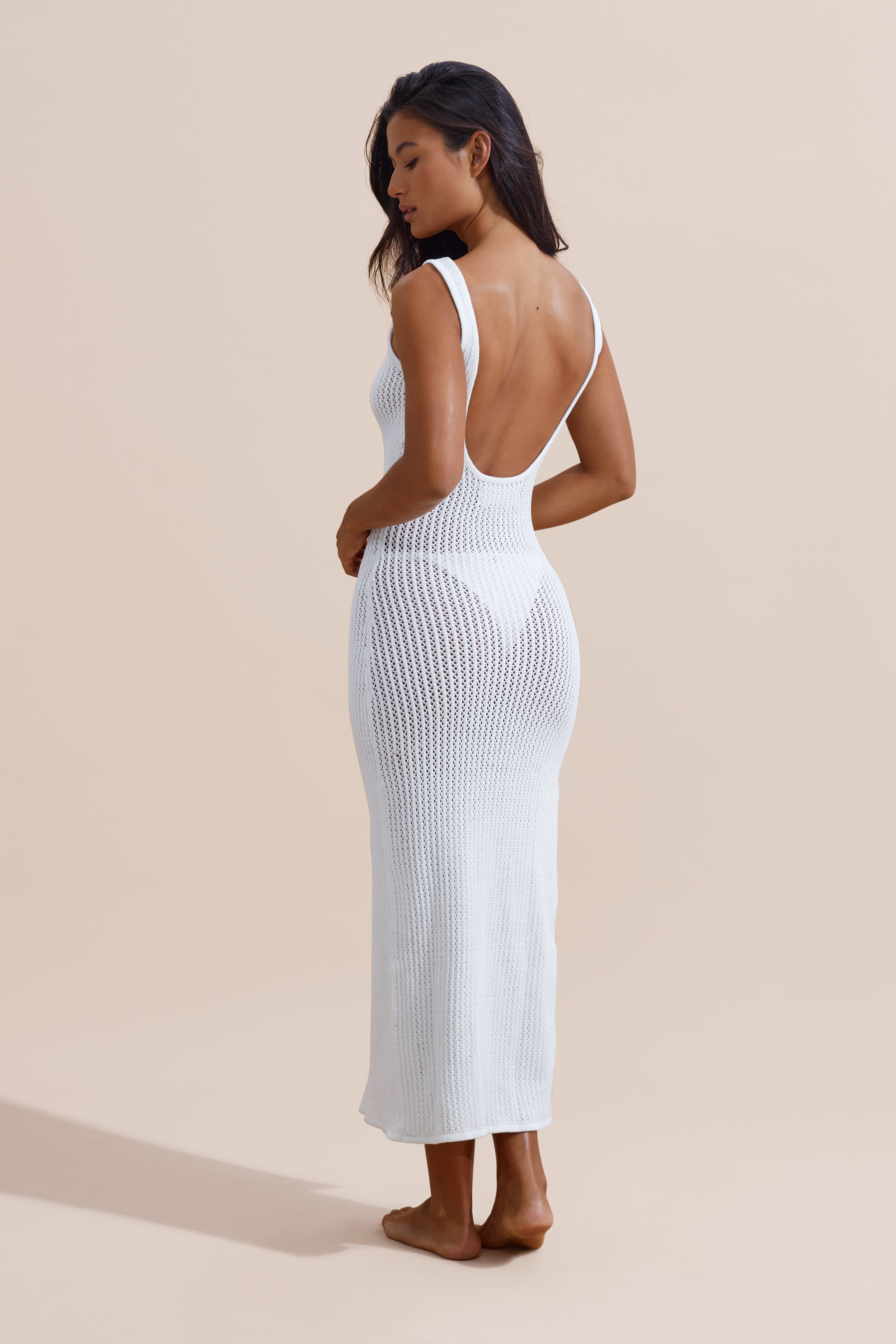 Osaka Crochet Dress - White Crochet