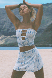 Sola Mini Wrap Skirt - Sky Dream