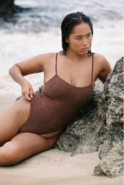 Tahlia One Piece Swimsuit - Coconut Oil Hibiscus Toweling