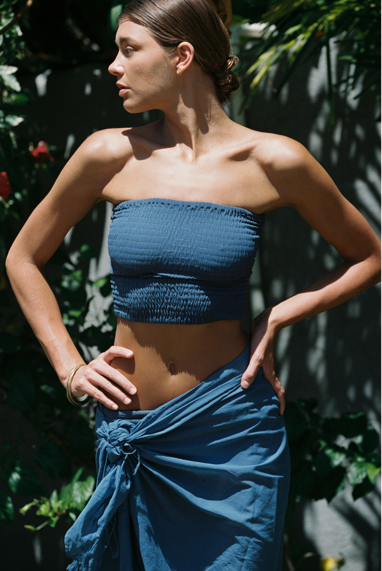 Flora Smocked Tube Top - Vintage Indigo