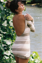 Rua Dress - Horchata Knit Stripe