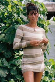 Rua Dress - Horchata Knit Stripe