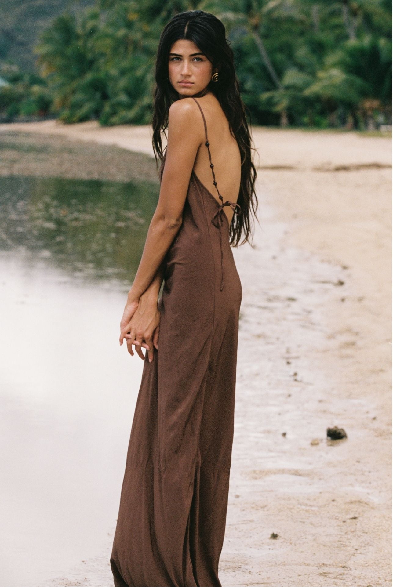 Alma Beaded Slip Dress - Coconut Oil STONE FOX SWIM Alma Beaded Slip Dress - Coconut Oil STONE FOX SWIM
