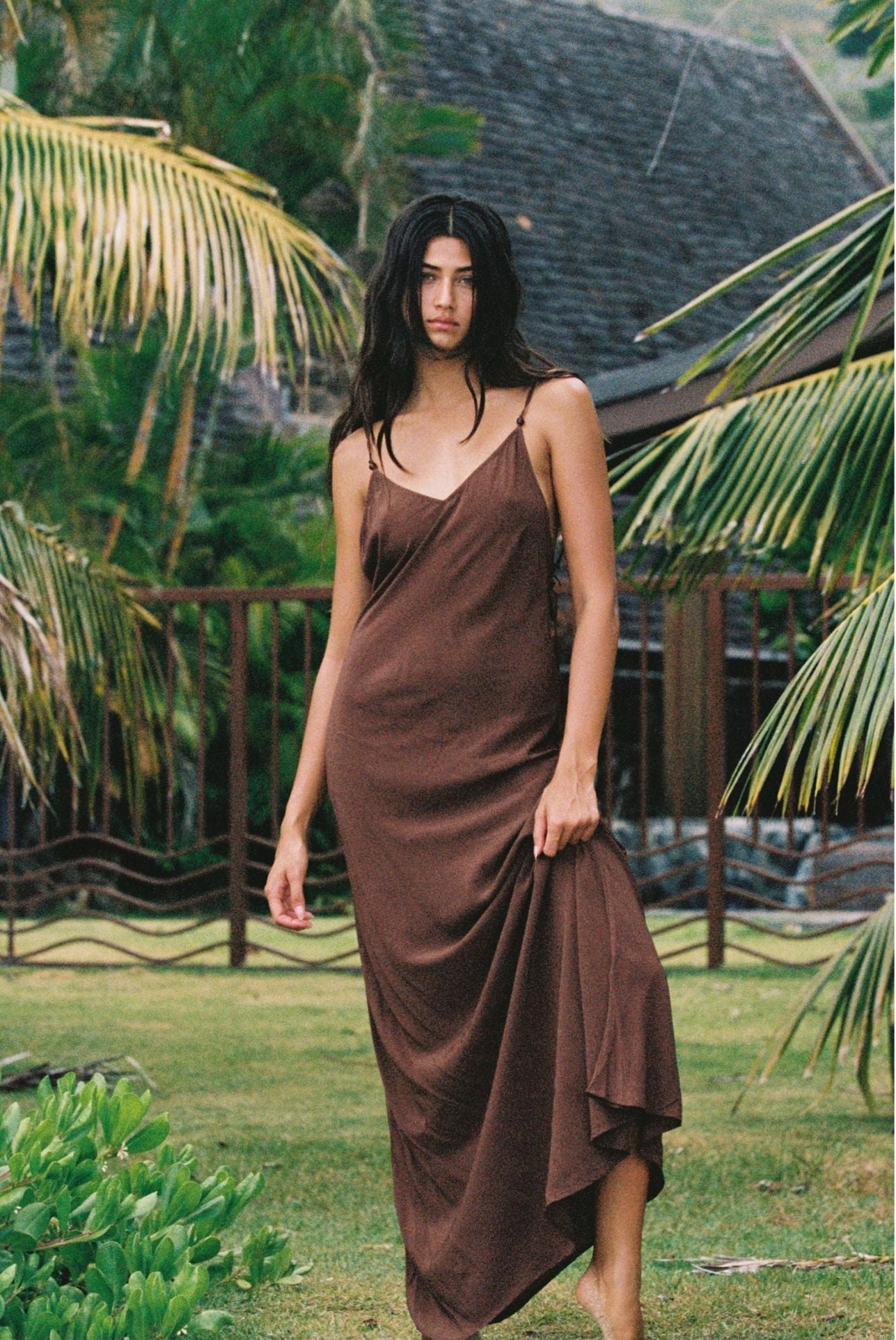 Alma Beaded Slip Dress - Coconut Oil Alma Beaded Slip Dress - Coconut Oil