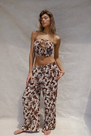 Coco Smocked Cut-Out Tube Top - Cocoa Bloom