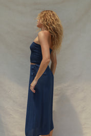 Coco Smocked Cut-Out Tube Top - Azul