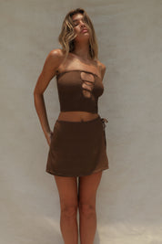 Coco Smocked Cut-Out Tube Top - Coconut Oil