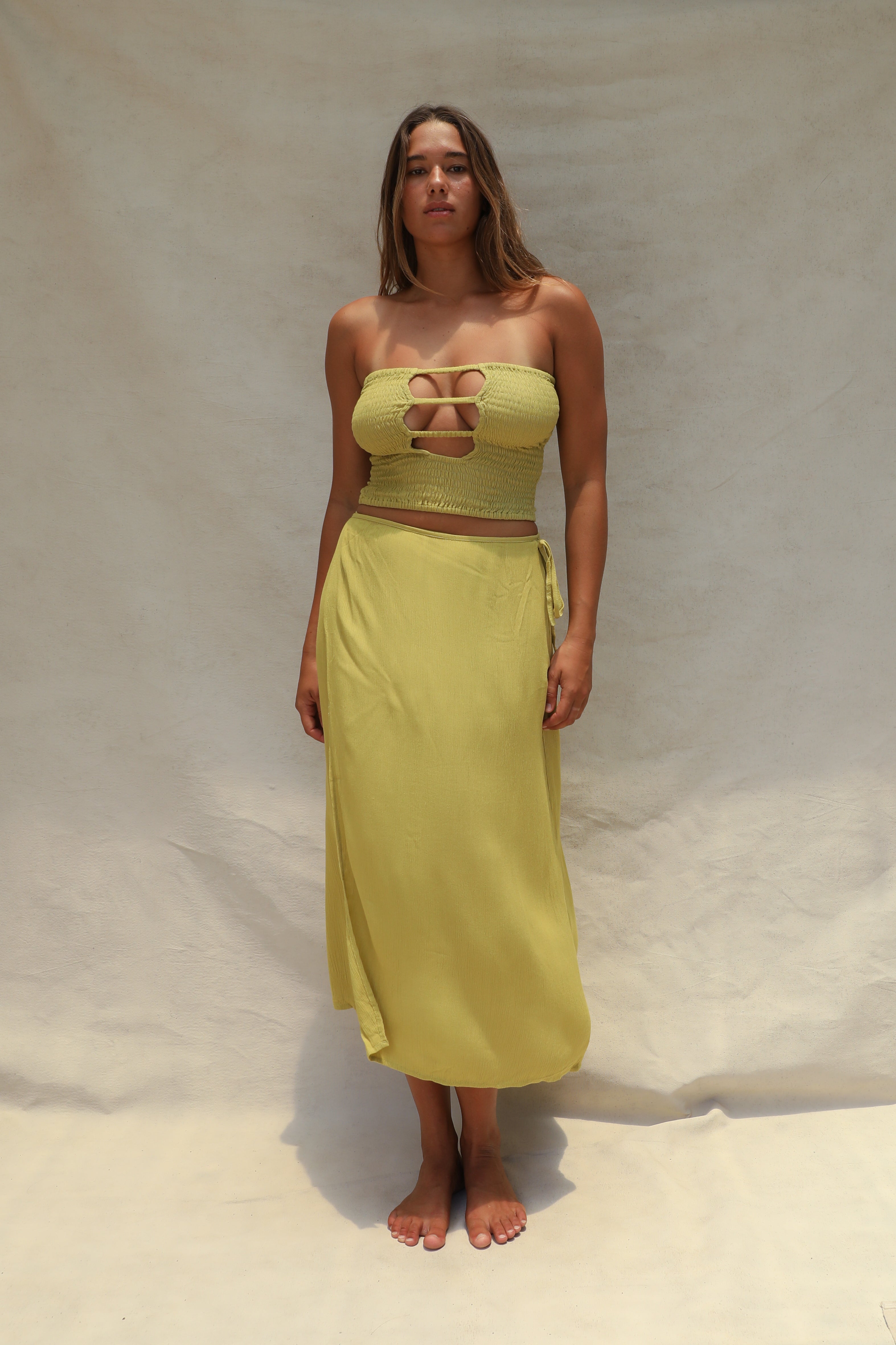 Coco Smocked Cut-Out Tube Top - Soft Sage – STONE FOX SWIM