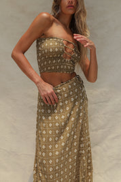 Coco Smocked Cut-Out Tube Top - Vista Flor