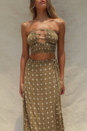 Coco Smocked Cut-Out Tube Top - Vista Flor