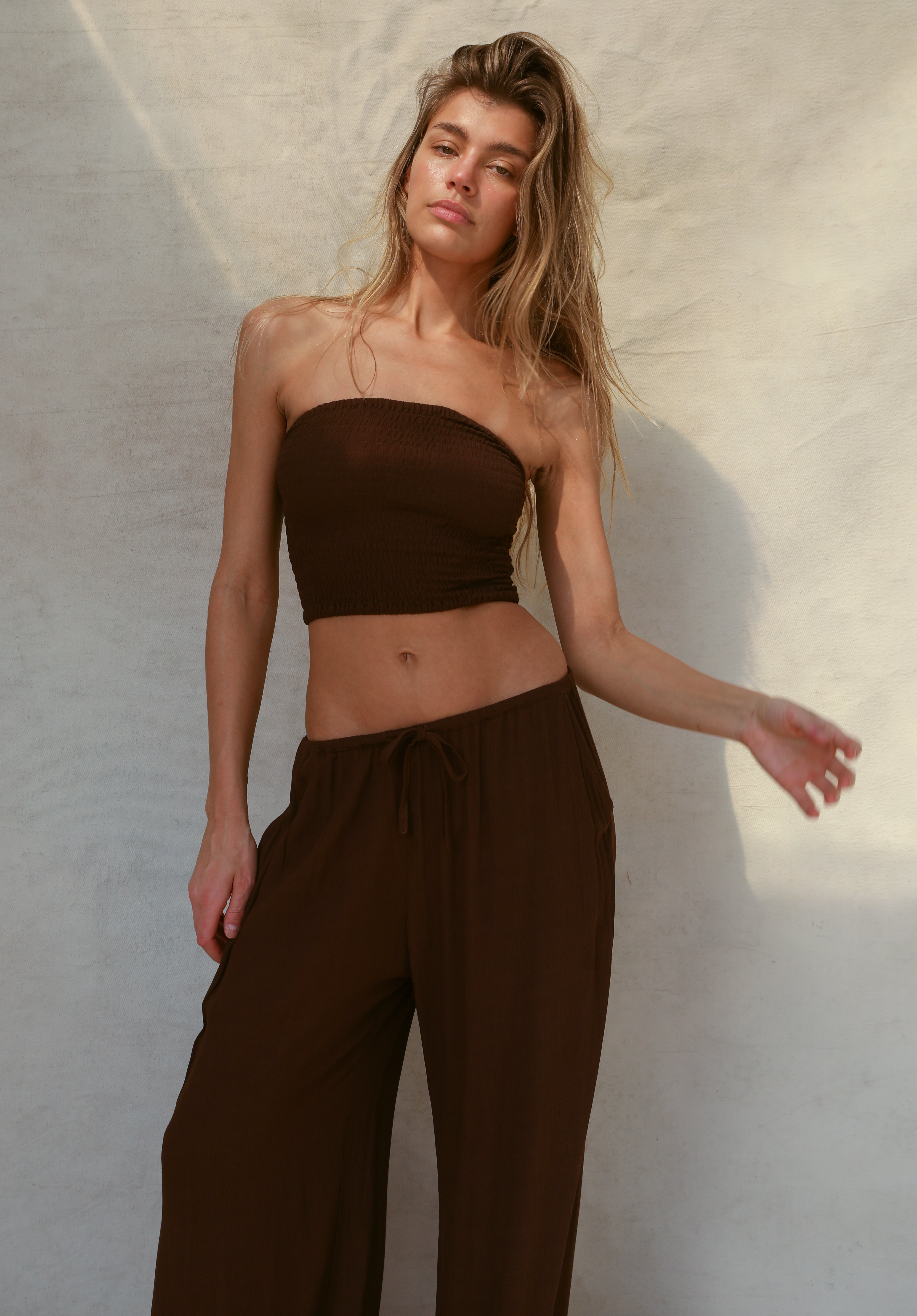 Flora Smocked Tube Top - Earth
