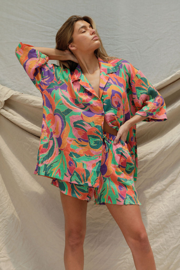 Zenni Linen Shirt - Stained Glass