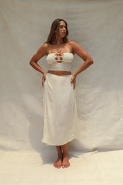 Coco Smocked Cut-Out Tube Top - Summer Sand