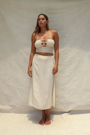 Coco Smocked Cut-Out Tube Top - Summer Sand