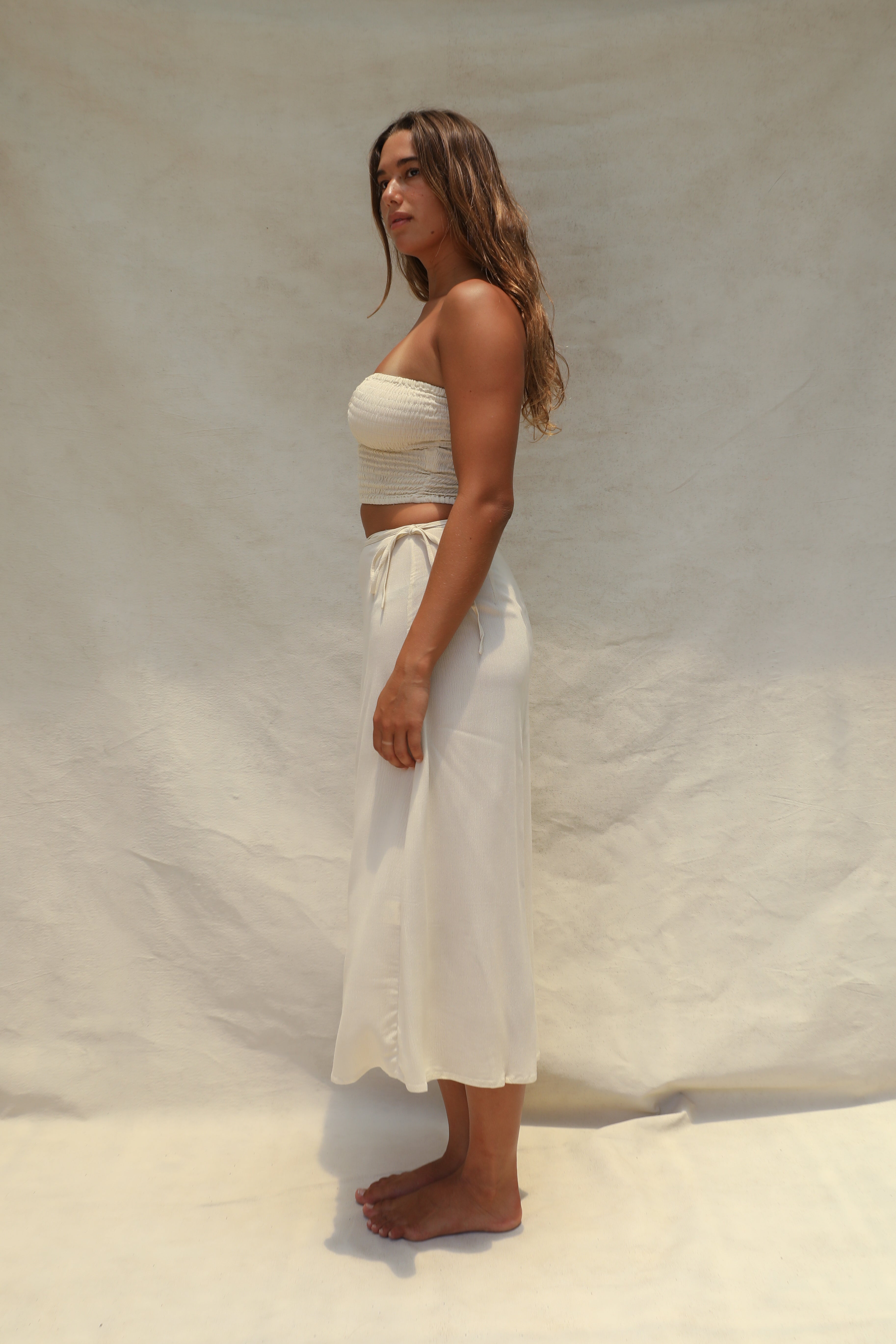 Coco Smocked Cut-Out Tube Top - Summer Sand