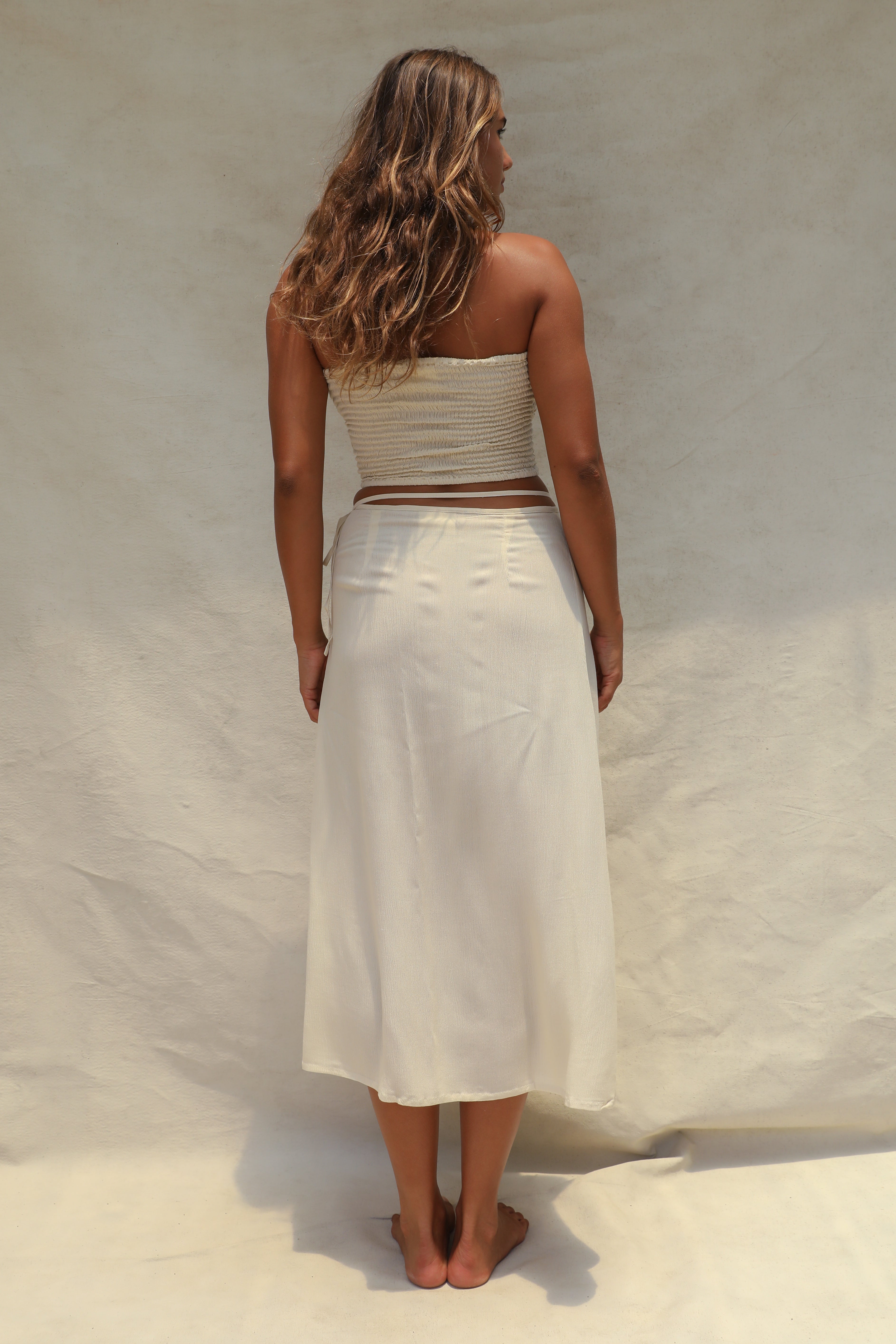 Coco Smocked Cut-Out Tube Top - Summer Sand