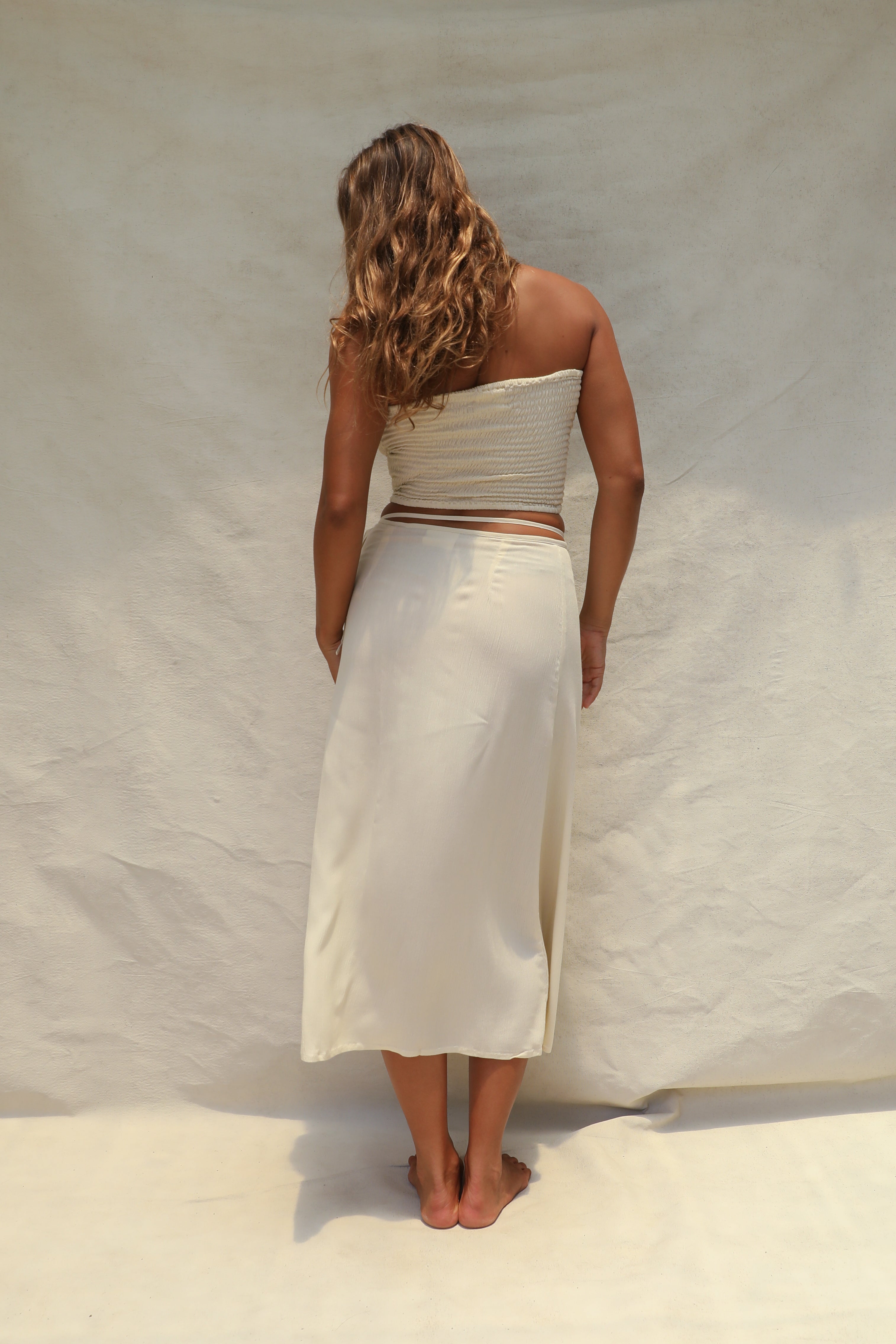 Coco Smocked Cut-Out Tube Top - Summer Sand