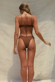 Luka Bikini Bottom - Coconut Oil Hibiscus Towelling