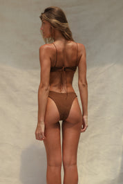 Ines Bikini Top - Coconut Oil Hibiscus Towelling