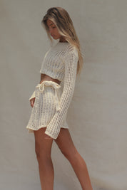 Rocio Knit Wrap Skirt - Natural