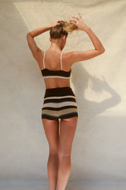 Roma Knit Short - Earth/Vintage Indigo Stripe
