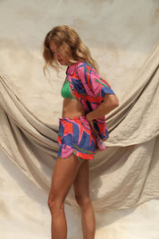 Paz Linen Short - Canopy Print