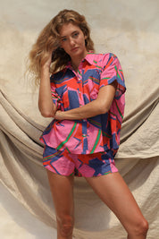 Paz Linen Short - Canopy Print