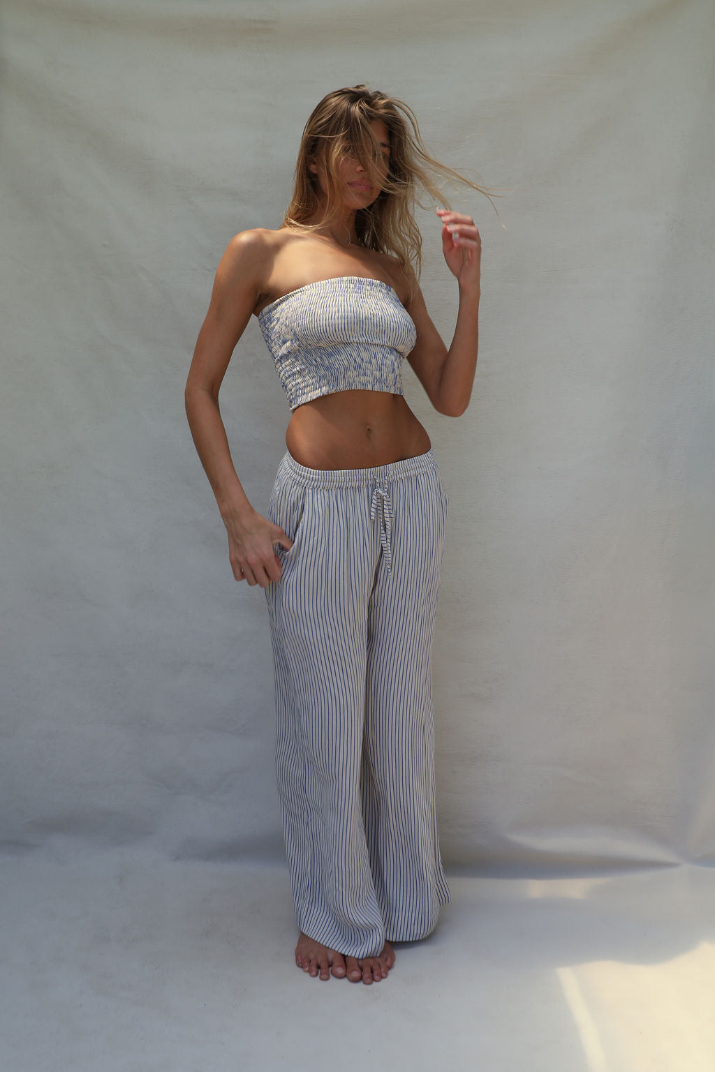 Bruna Pant - Periwinkle Stripe