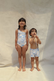 Willa Mini Asymmetrical One Piece - Sky Dream